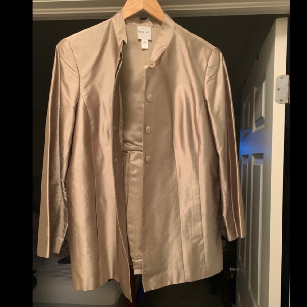 100% Silk pure Gold Jacket Kate Hill Size 16